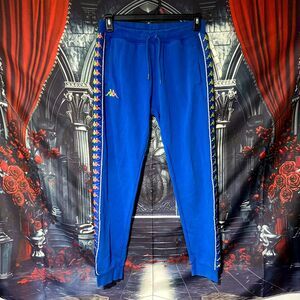 Kappa 222 Banda Rastoria Track Pant Mens L Blue Jogger Tapered Training Running